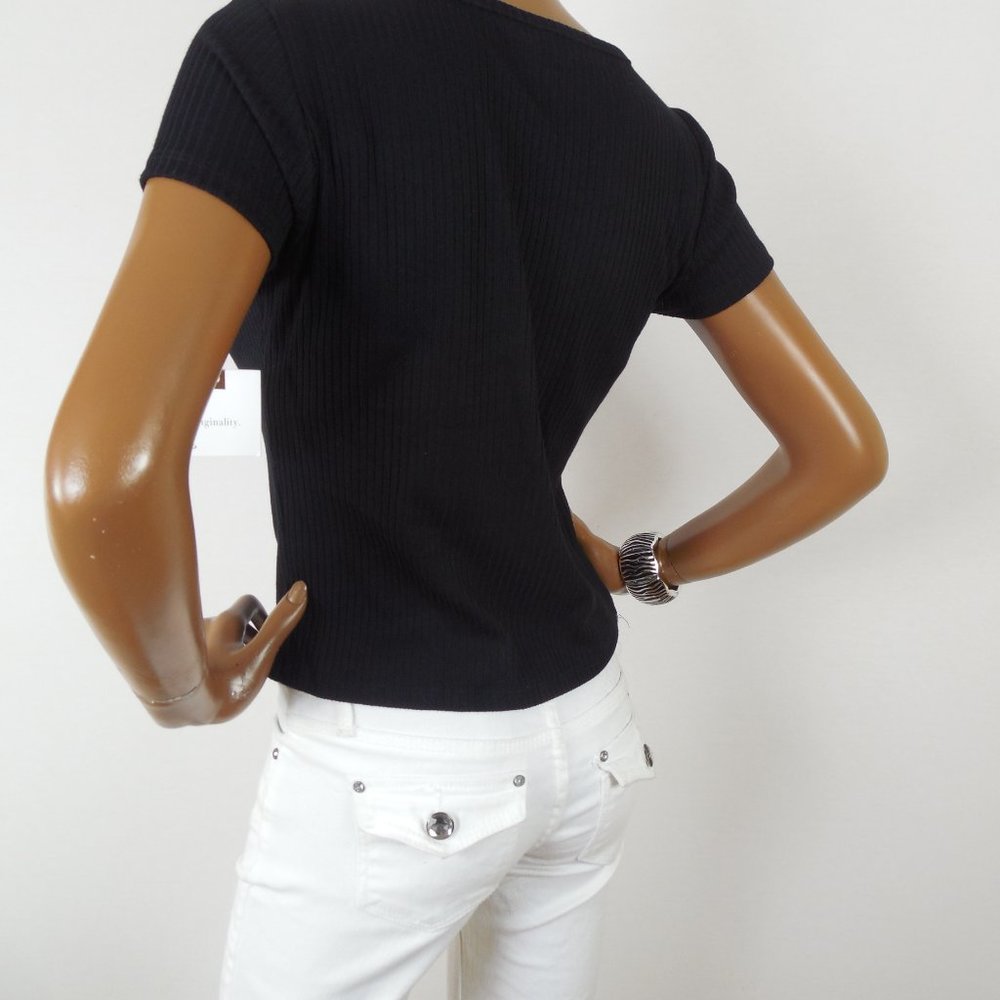 ORIGINALITY L NWT SEXY Black O-Ring Shirt - Picture 8 of 10